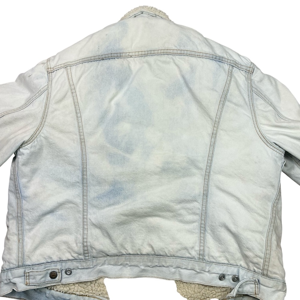 Vintage Levi’s 90s light wash Sherpa lined jacket size S/M USA made - Picture 2 of 8